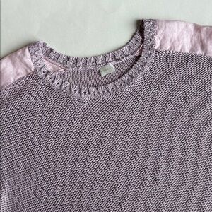 Poetry Anthropologie Linen Chuncky Knit‎ Sweater Lavender Pink Women’s Medium